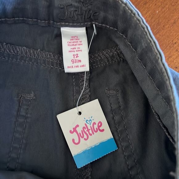 Justice Girls 12 Slim Gray Capri Pants NWT - Picture 5 of 10